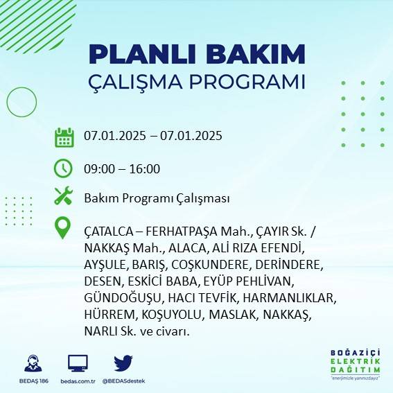 İstanbul'un neredeyse her ilçesinde elektrik kesintileri yaşanacak: BEDAŞ duyurdu 25